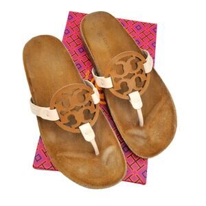 Tory Burch Miller Cloud Cream Caramel Natural Brown Sandal